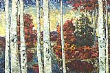 Maya Eventov Canvas Paintings - Brian's Birches